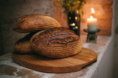 bread on oak tray