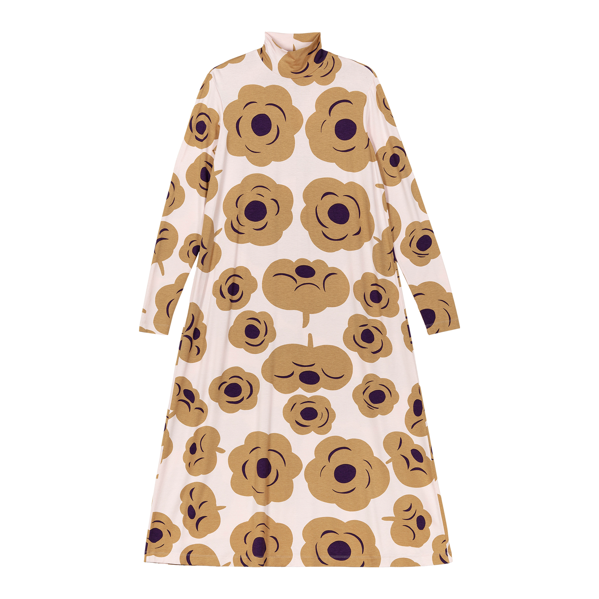 Marimekko Cavea Tumma Jersey Dress, lt.pink/brown/dk.purple