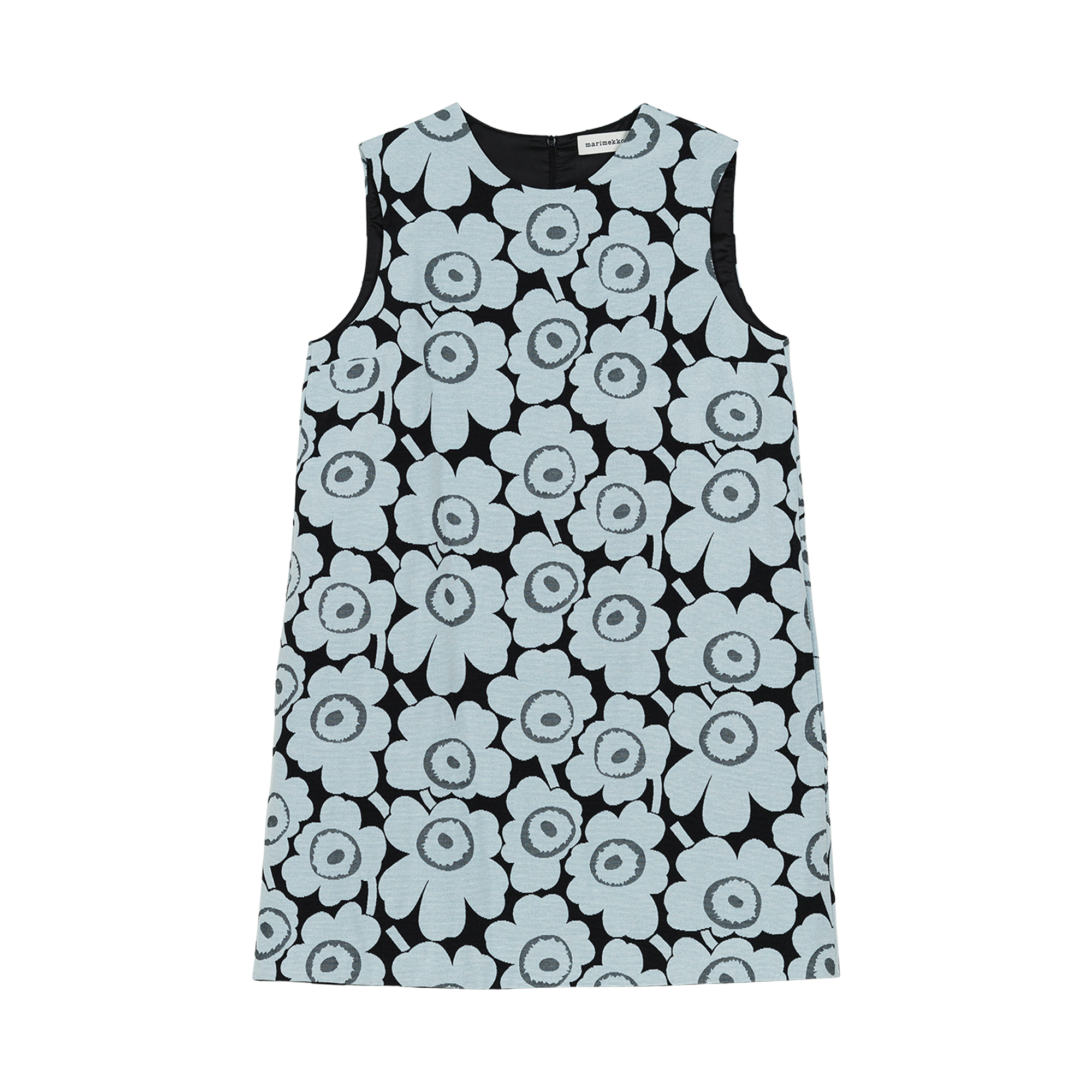 Hahmo Unikko Jacquard Sleeveless Dress | Black, Light Blue 36