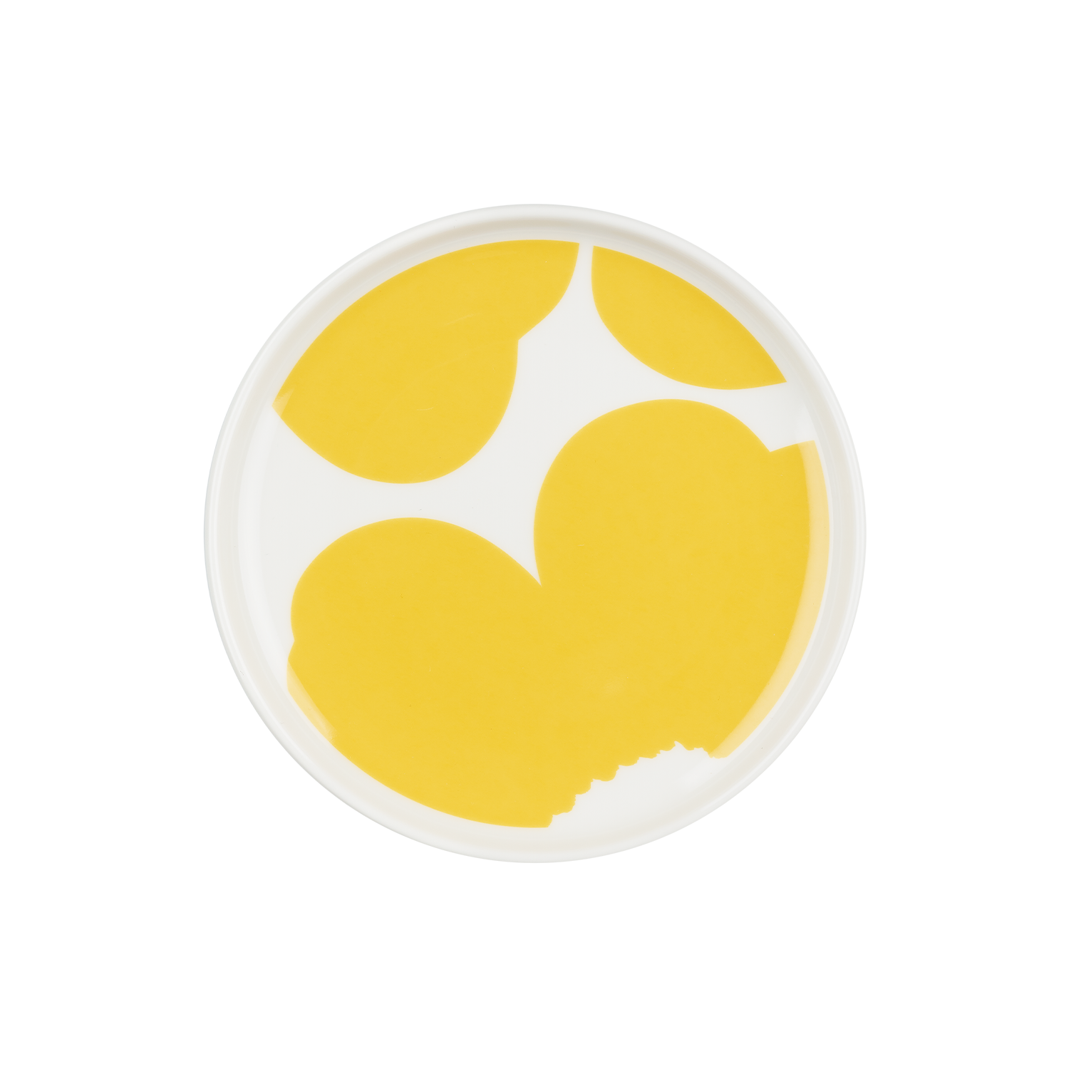 Marimekko Iso Unikko Small Plate, white/yellow – Touch of Finland
