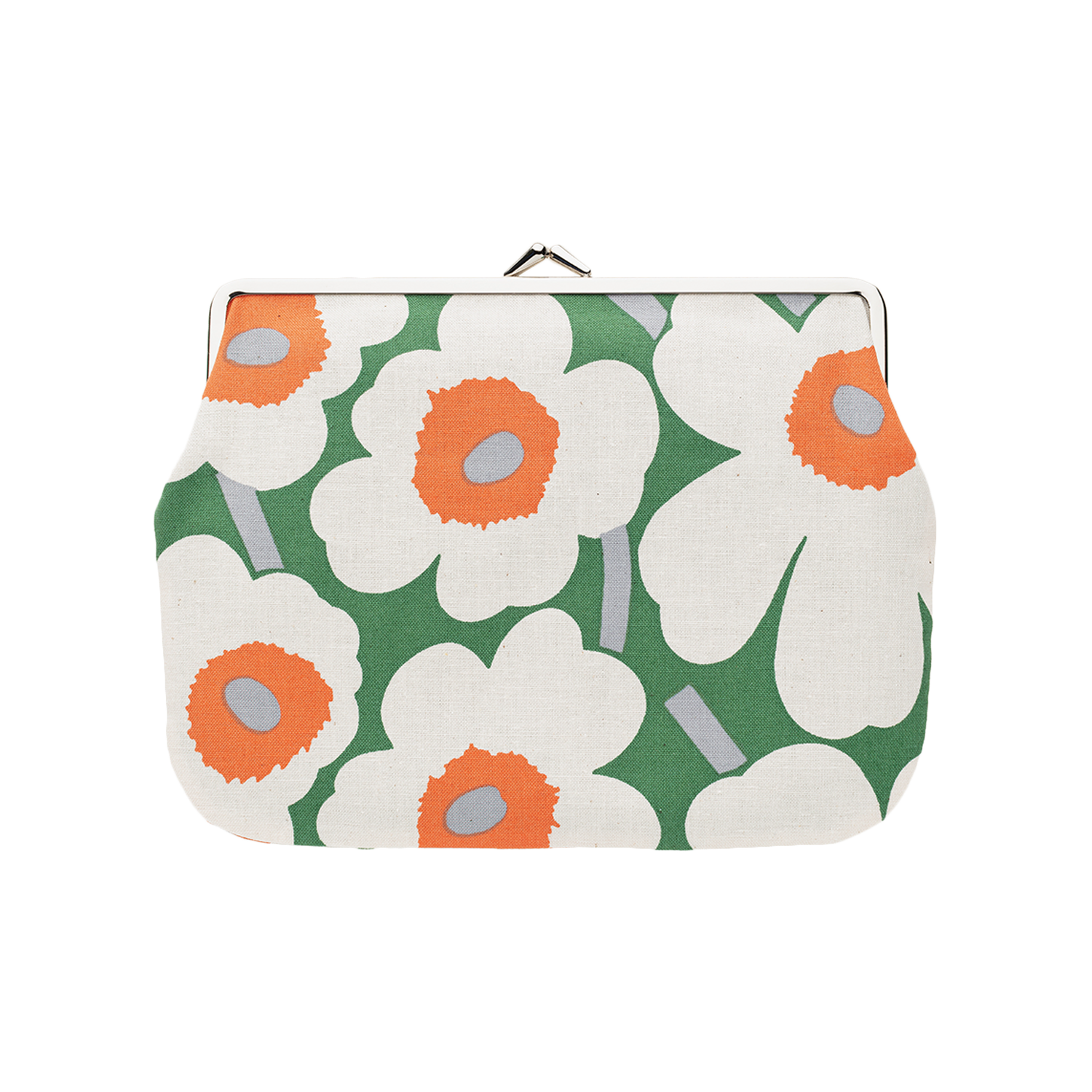 PIENI UNIKKO　143×150　大判　ヴィンテージ Marimekko Pieni Unikko Large Coin Purse, cotton/green/orange