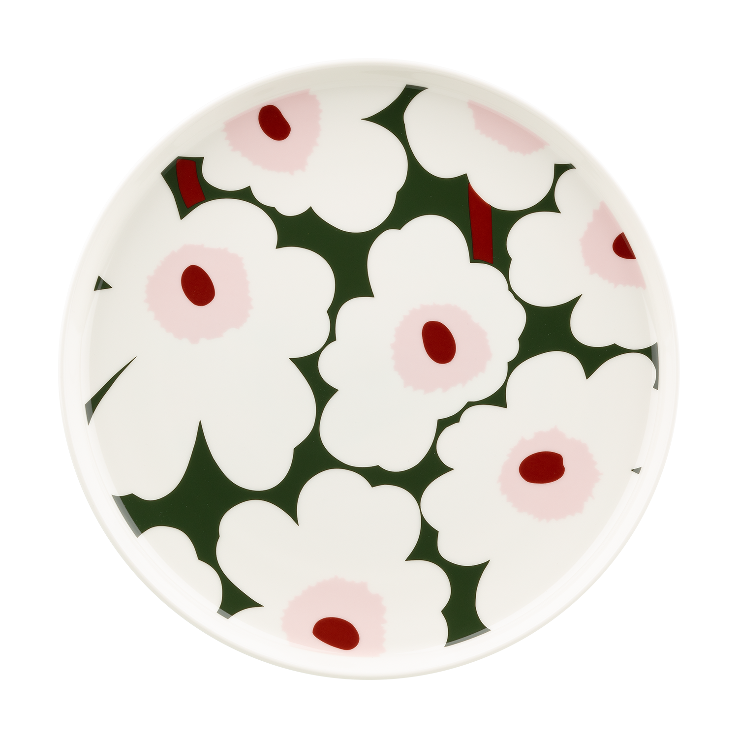 【新品】marimekko UNIKKO60 Plate 20cm White① Marimekko Unikko Dinner Plate, white/green/pink – Touch of Finland