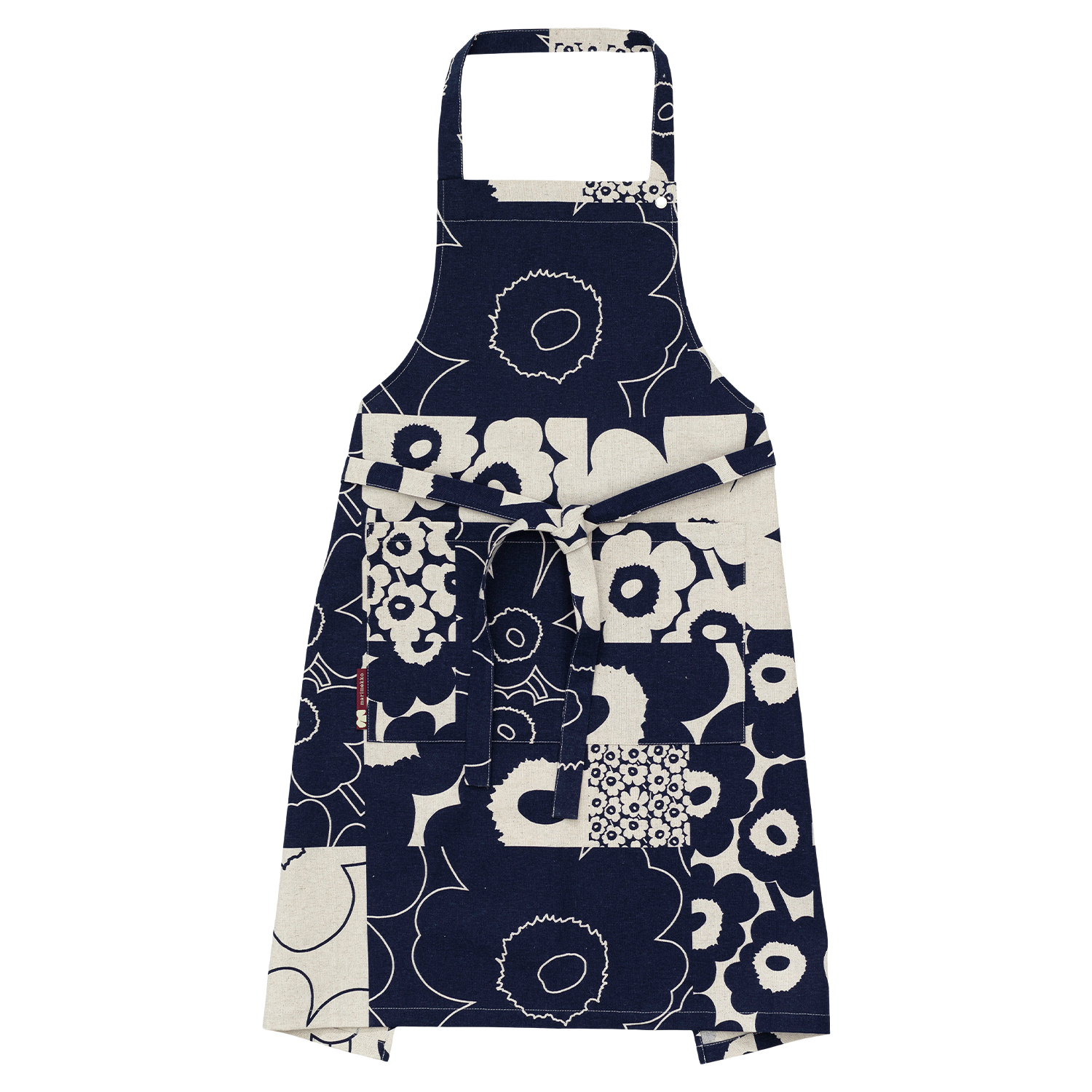 Marimekko Unikko Kollaasi Apron, linen/navy – Touch of Finland