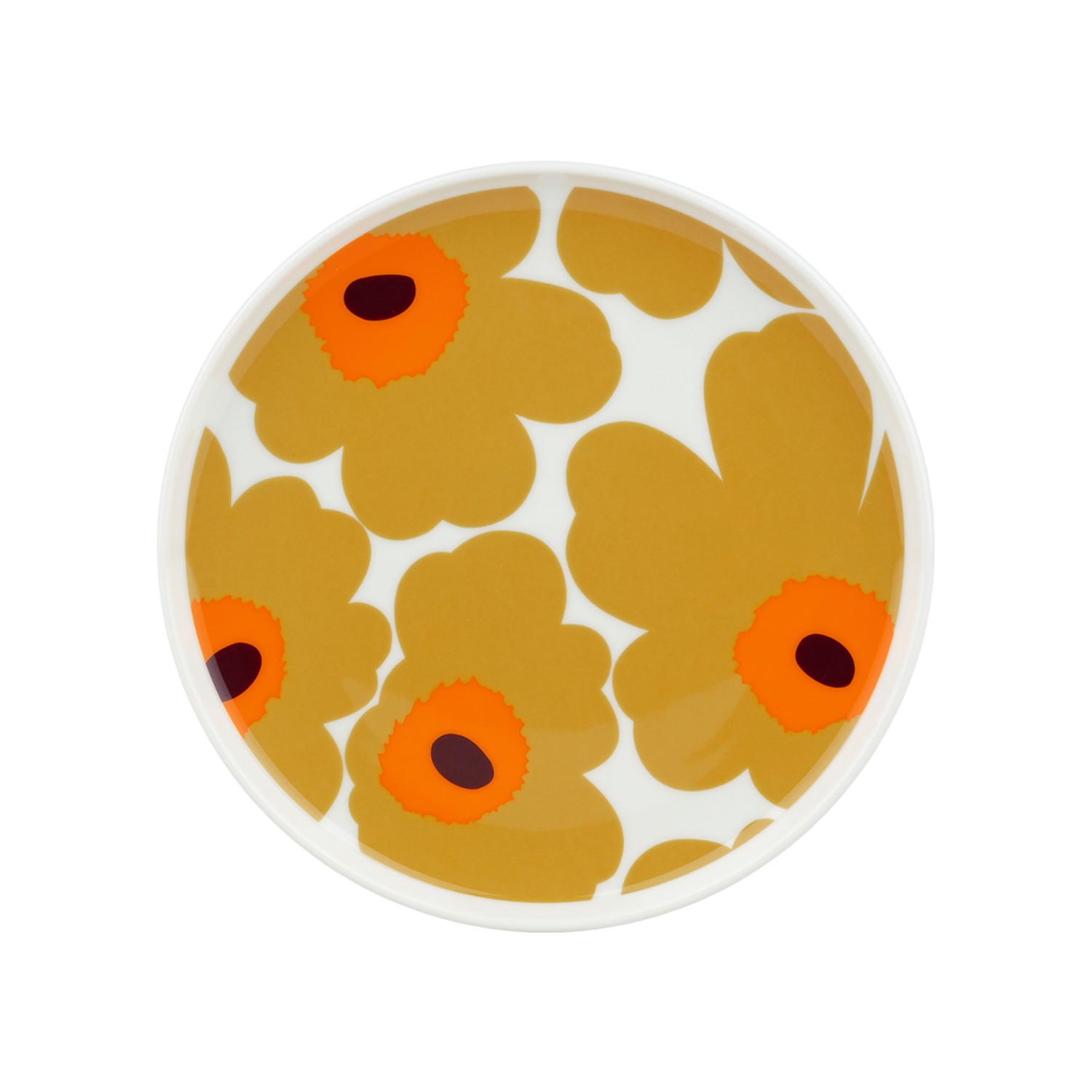 Marimekko Unikko Salad Plate, white/caramel/orange – Touch of Finland
