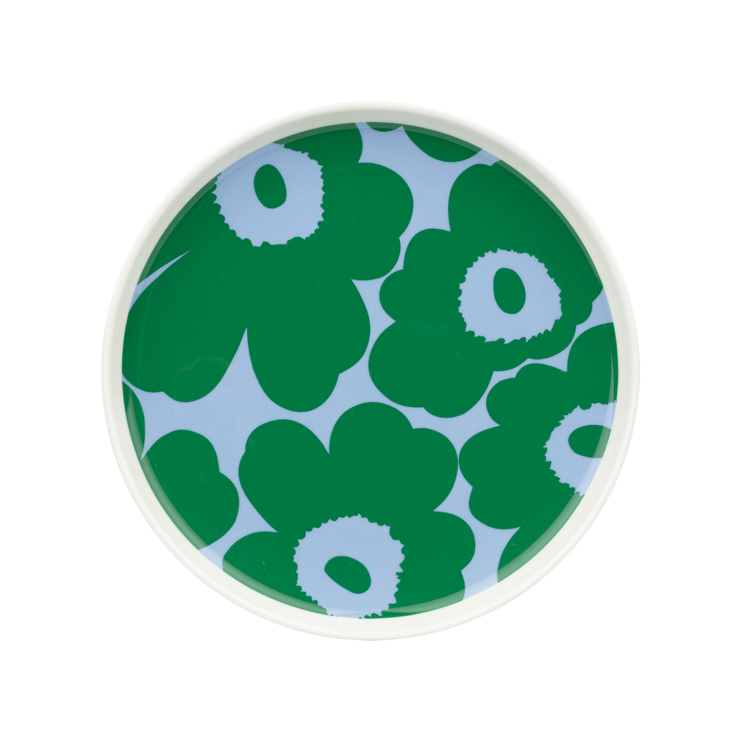 Marimekko Unikko Salad Plate, white/lt.green/blue – Touch of Finland