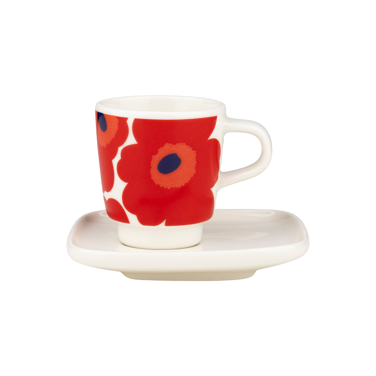 Marimekko Unikko Espresso Cup & Plate, white/red – Touch of Finland