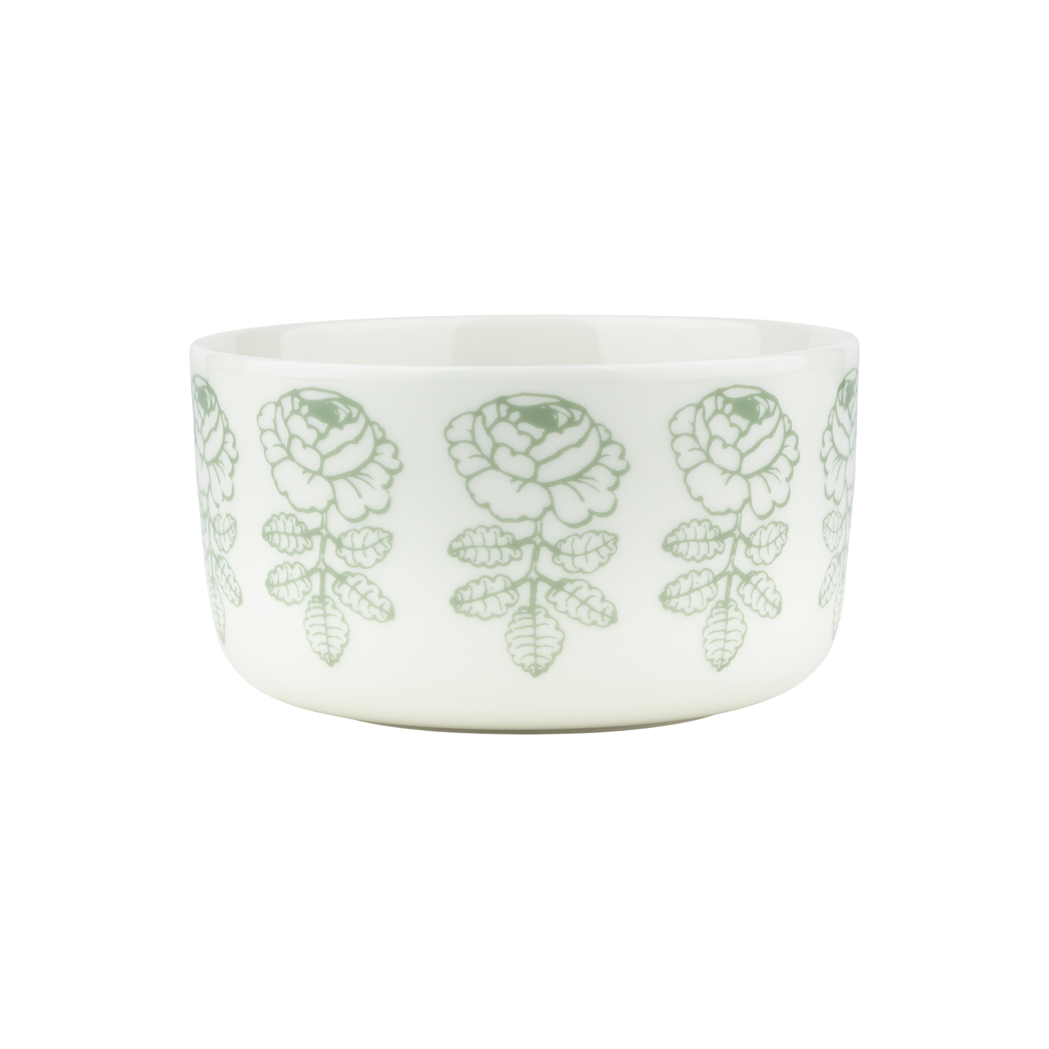 Marimekko Vihkiruusu Soup / Cereal Bowl, white/sage – Touch of Finland
