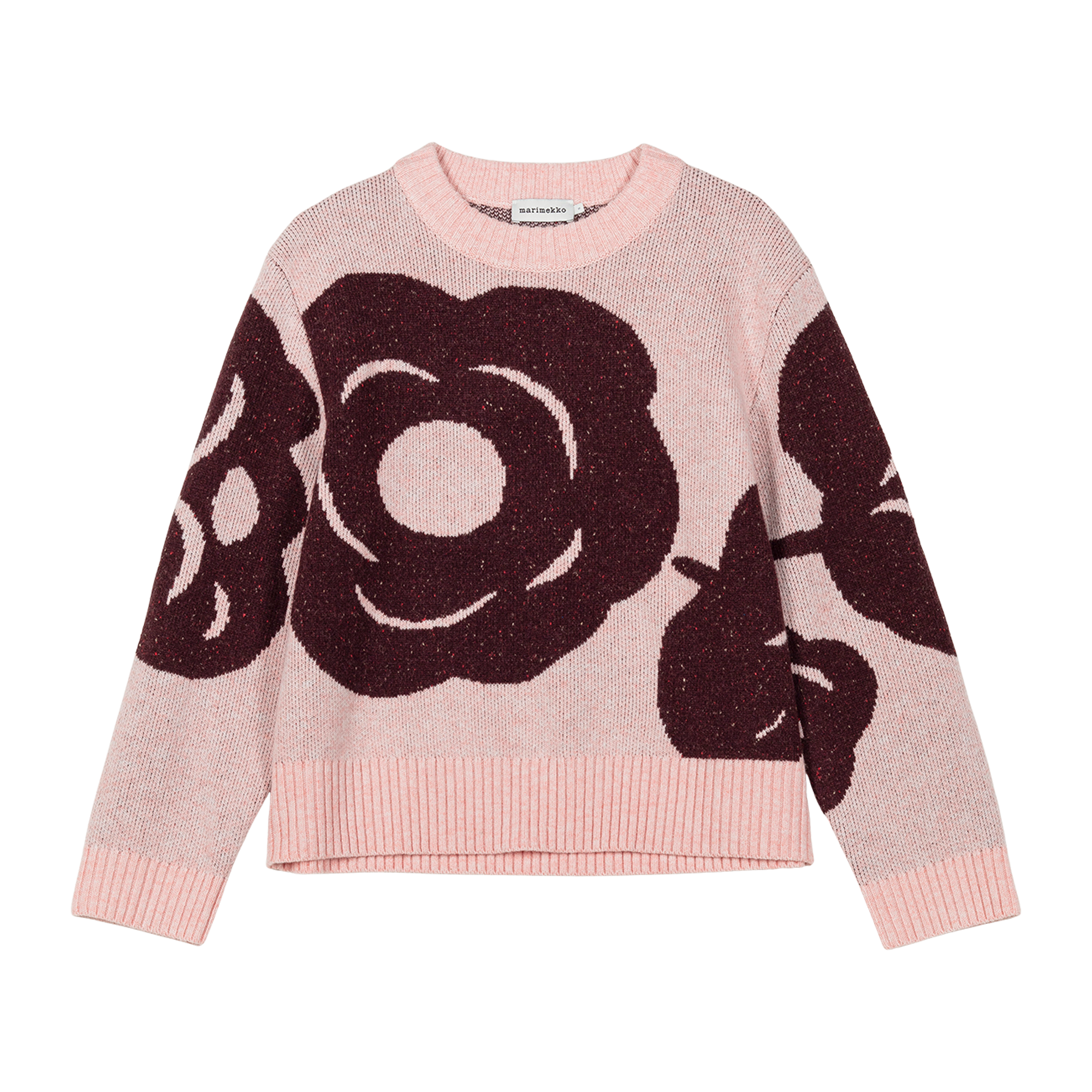 Marimekko Virtaus Tumma Knitted Wool Pullover, lt. pink/wine Marimekko Virtaus Tumma Knitted Wool Pullover, lt. pink/wine
