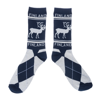 Robin Ruth Checkered Finland Moose Mens Socks