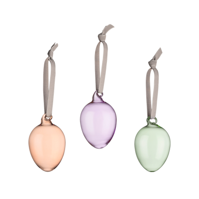 iittala Spring Glass Egg Ornaments (Set of 3)