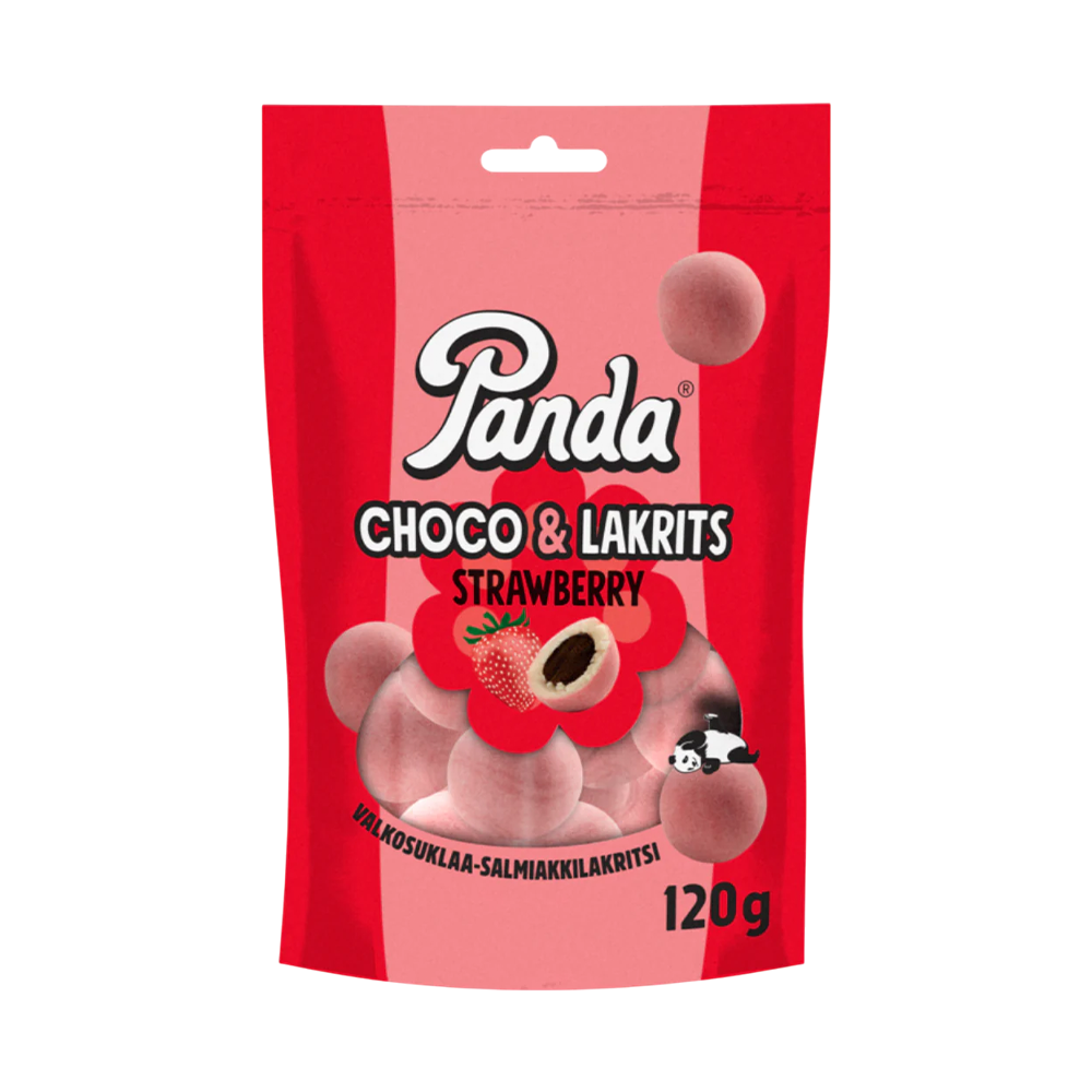 Panda Choco & Lakrits Strawberry (120g) – Touch of Finland