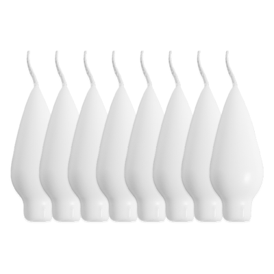 Danish Drop Candle White, 8 Pack