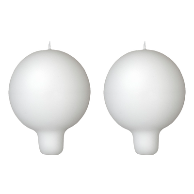 Finnish Footed Ball Candle White (Set of 2)