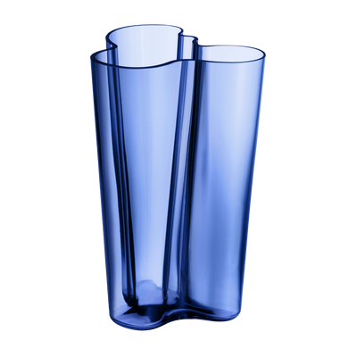 iittala Alvar Aalto Finlandia Ultramarine Blue Vase 10"