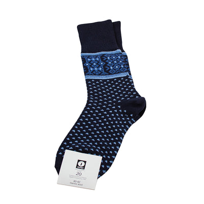 Merino Wool Socks - Ilmari, Blue with packaging label
