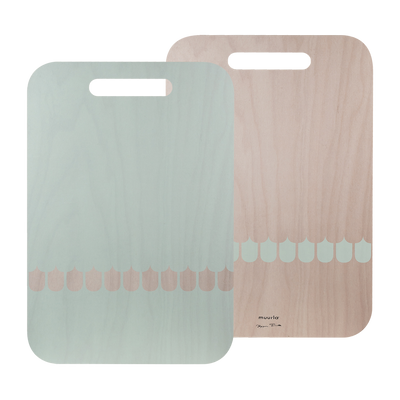 Front and back of Muurla Birch/Green Chop & Serve Board