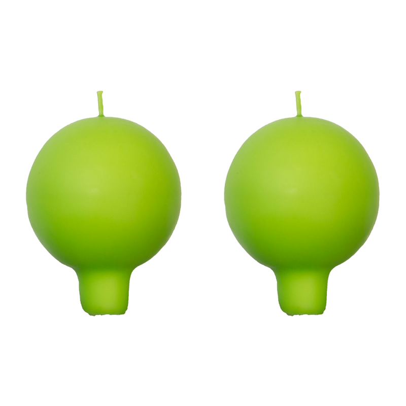 Finnish Footed Ball Candle Lime (Set of 2)