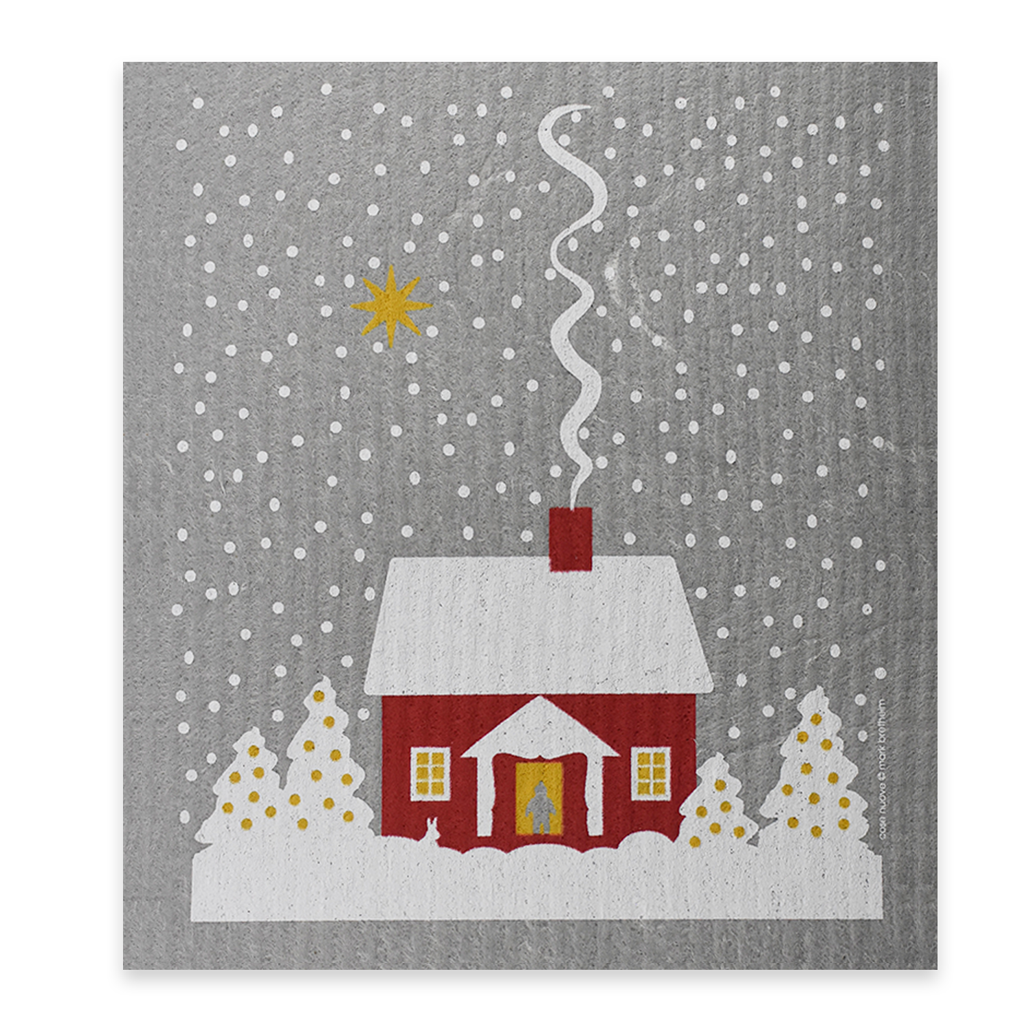 Swedish Dishcloth - Snowy Red House – Touch of Finland