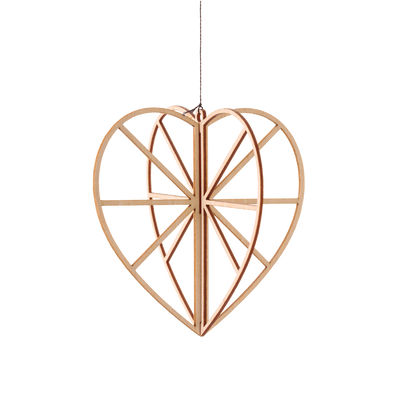 Valona Birch Heart Crystal Decoration, Natural