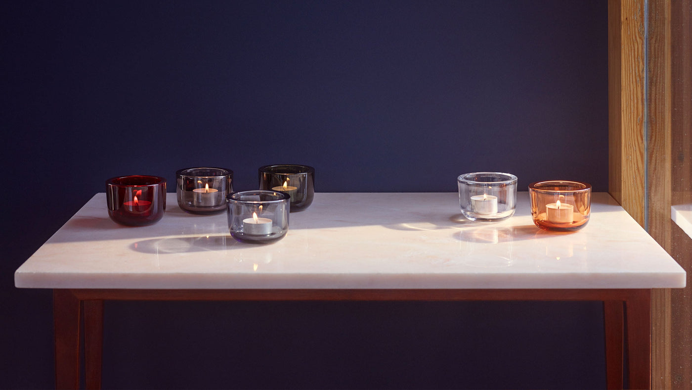 Finnish glass candle holders