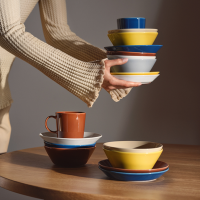 stackable vintage colored bowls