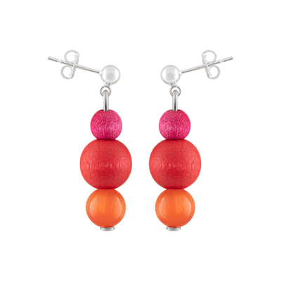 Aarikka Irene Earrings. shades of red