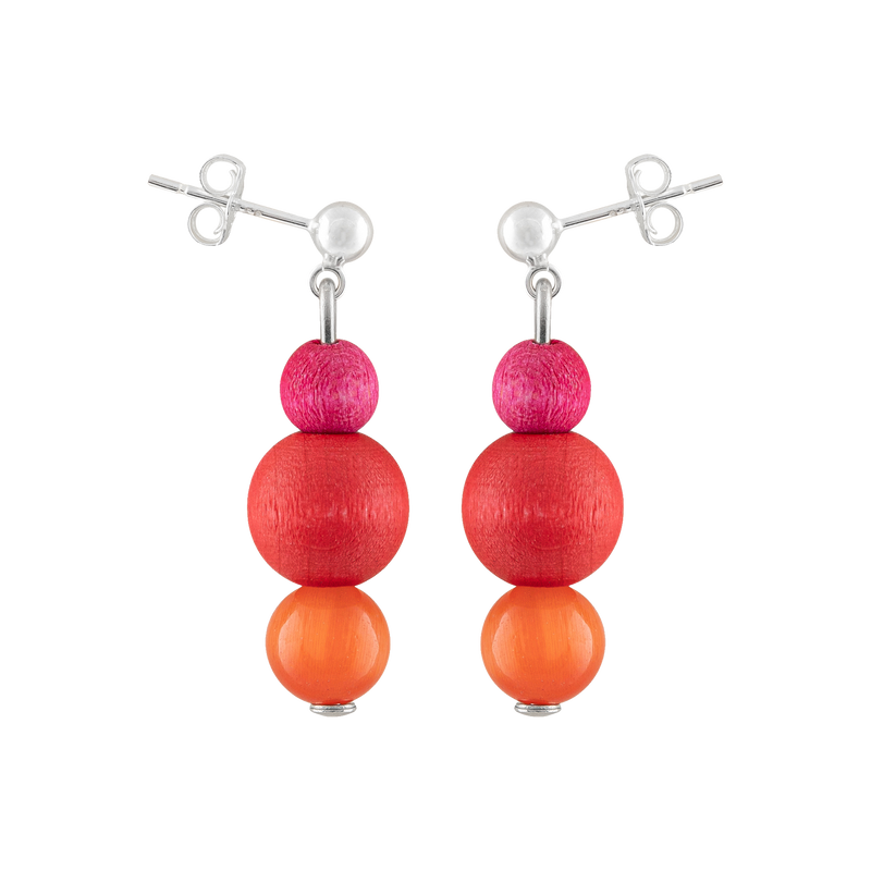 Aarikka Irene Earrings. shades of red