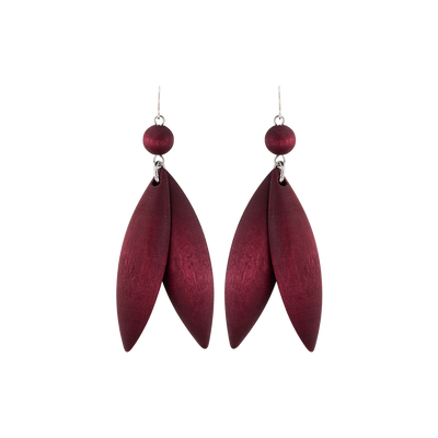 Aarikka Jalava Earrings, plum red