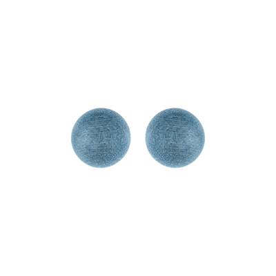 Aarikka round wooden Marja Earrings, blue