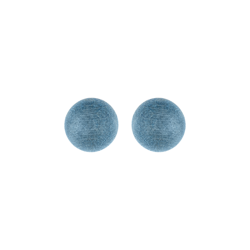 Aarikka round wooden Marja Earrings, blue