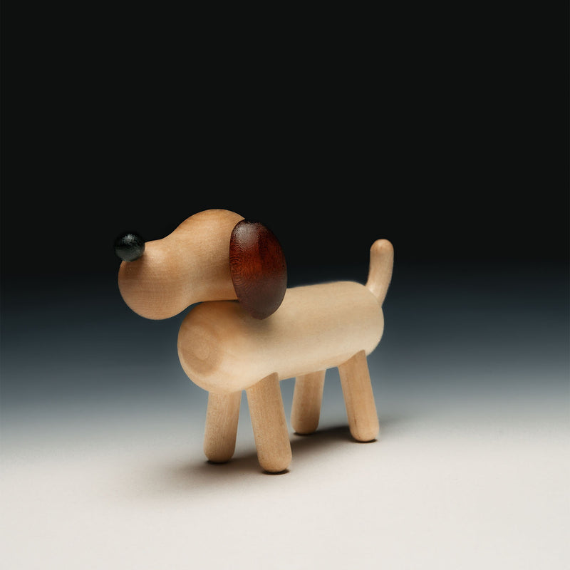 Aarikka Dog Sculpture, varnished wood / brown