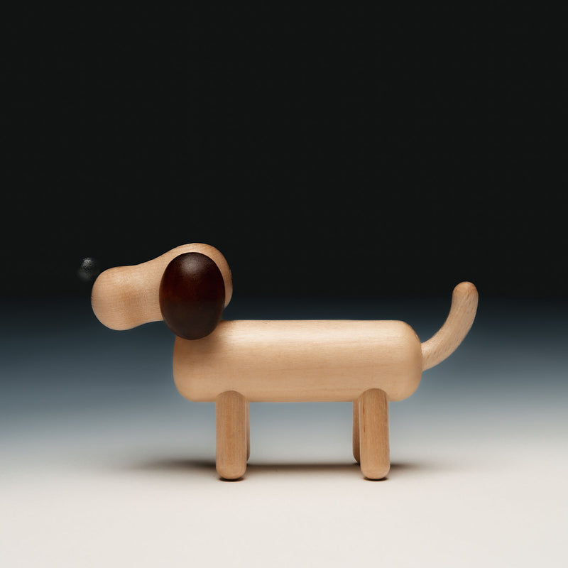 Aarikka Dog Sculpture, varnished wood / brown