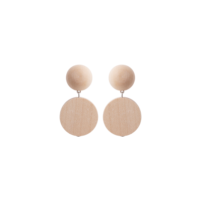 Aarikka Gaala Earrings, varnished wood