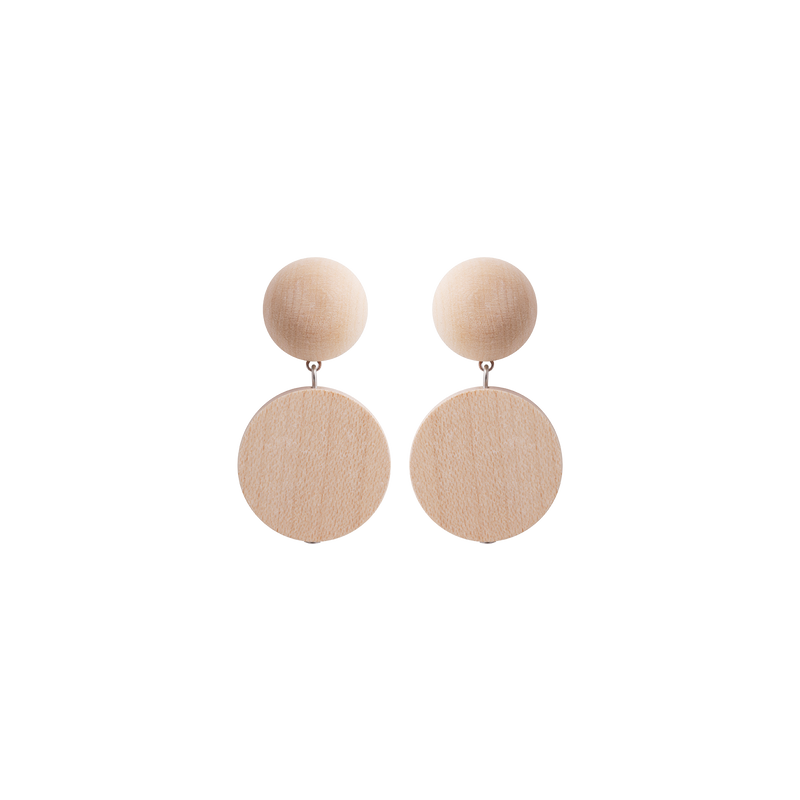 Aarikka Gaala Earrings, varnished wood