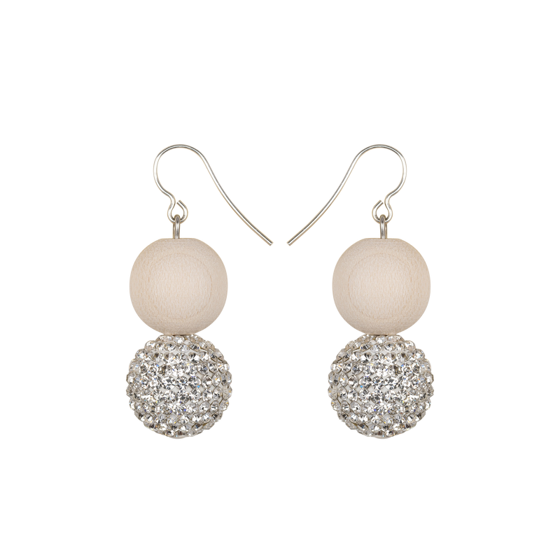 Aarikka Heijastus Earrings, ecru