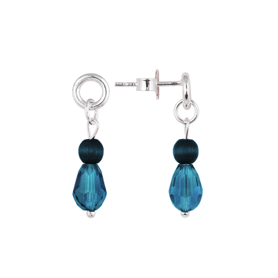Aarikka Lasipisara Earrings, dark blue