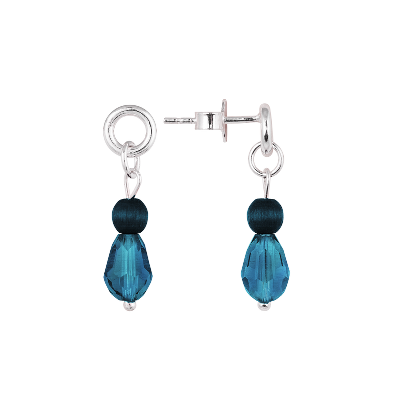 Aarikka Lasipisara Earrings, dark blue