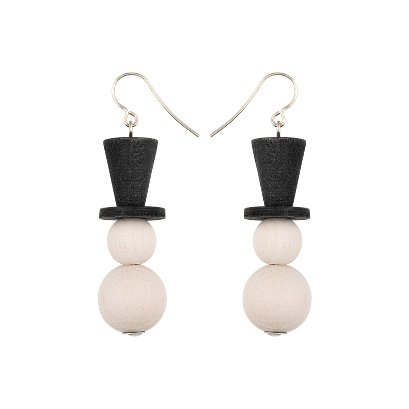 Aarikka Lumiukko Earrings, ecru