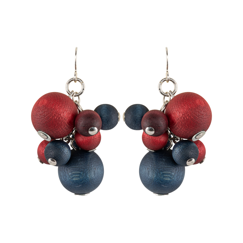 Aarikka Marjukka Earring, red / blue