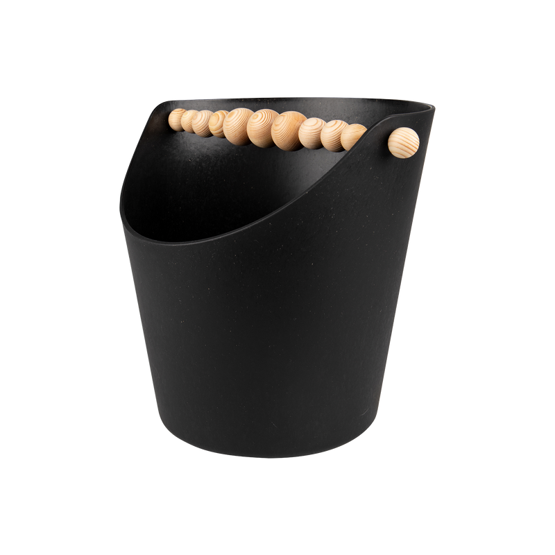 Aarikka Nuppu Sauna Bucket, black / varnished wood