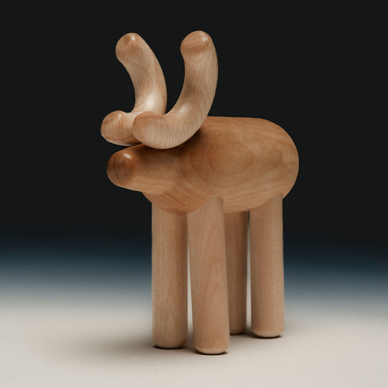 Aarikka Reindeer Sculpture, varnished wood