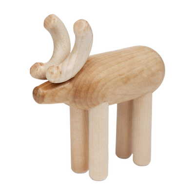 Aarikka Reindeer Sculpture, varnished wood