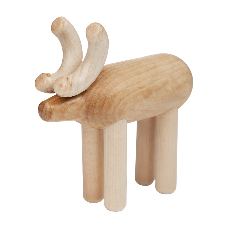Aarikka Reindeer Sculpture, varnished wood