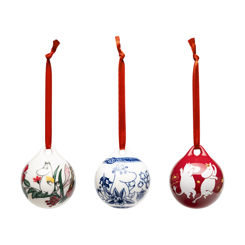 Arabia Moomin Annual Mini Ball Ornaments (Set of 3)