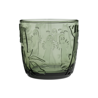 Arabia Moomin Hattifateners Forest Green Glass Tumbler