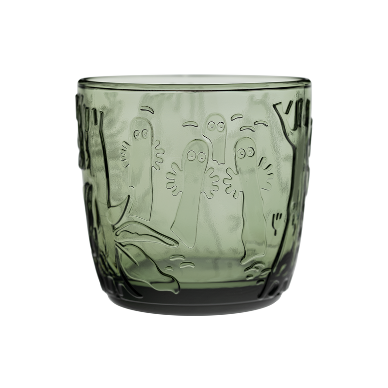 Arabia Moomin Hattifateners Forest Green Glass Tumbler