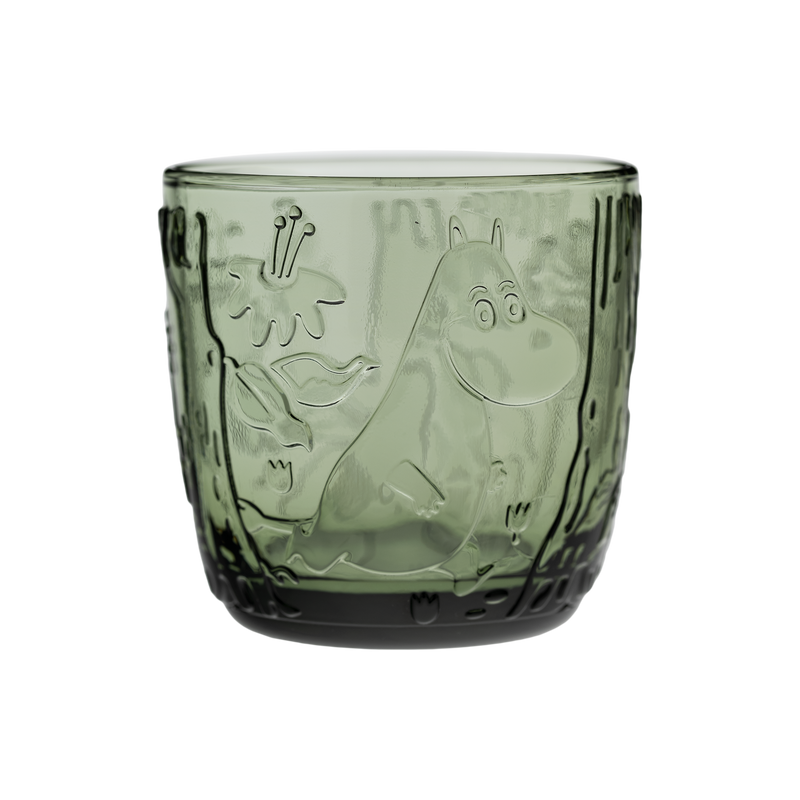 Arabia Moomintroll Forest Green Glass Tumbler