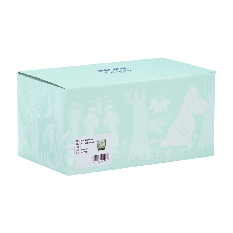 Arabia Moomin Forest Green Glass Tumblers Boxed Set