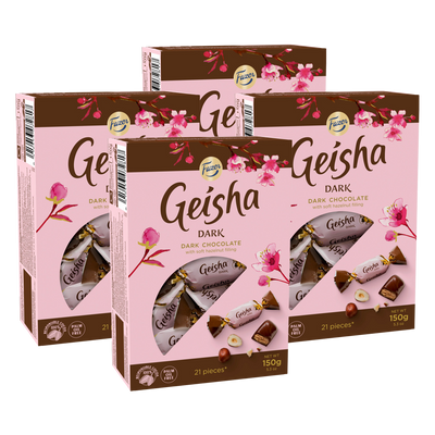 Fazer Geisha Dark Chocolate w/ Hazelnut Box 4 Pack