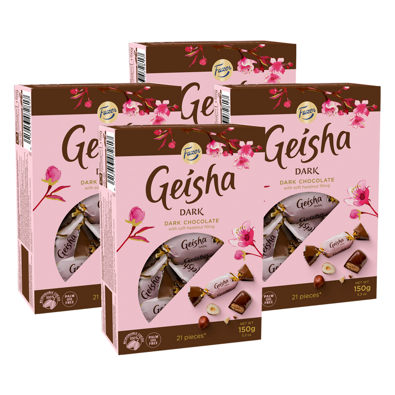 Fazer Geisha Dark Chocolate w/ Hazelnut Box 4 Pack